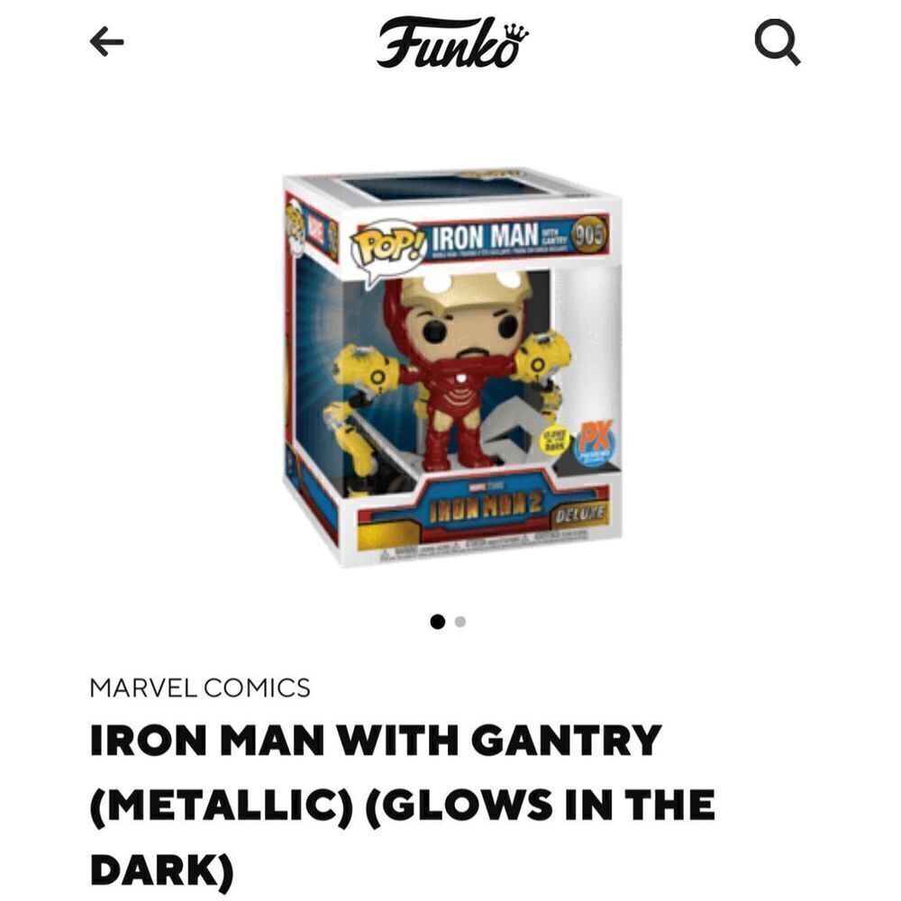 IRON MAN WITH GANTRY (METALLIC) (GLOWS IN THE DARK)